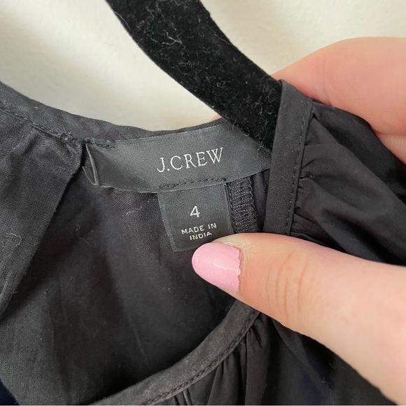 J. CREW SIDE-CUTOUT COTTON POPLIN MIDI DRESS Black 4 $128 - Picture 5 of 6